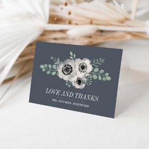 Carte De Remerciements Anemone and Eucalyptus Floral Thank You