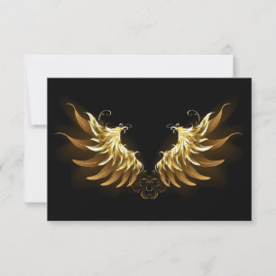 Carte De Remerciements Ange d'or sur arrière - plan noir