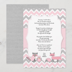 Carte de remerciements animal de baby shower de