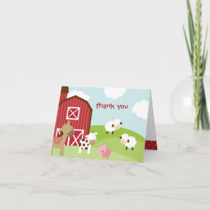 Carte de remerciements animal de ferme mou
