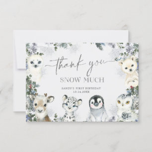 Carte De Remerciements Animal de l'Arctique Hiver Onederland Premier anni