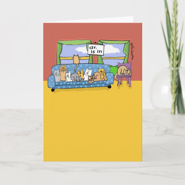 Carte de remerciements animal mignon pour vétérina (Devant)