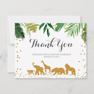 Carte de remerciements animal Safari.