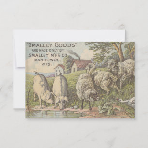 Carte De Remerciements Animaux de ferme pittoresques Scène rustique