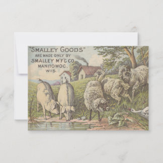Carte De Remerciements Animaux de ferme pittoresques Scène rustique