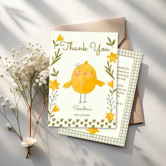 Carte De Remerciements Animaux de la ferme de poulet baby shower lunatiqu (Chicken farm animals whimsical spring baby shower thank you cards)