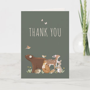 Carte De Remerciements Animaux de la forêt Fête bébé amis de la forêt