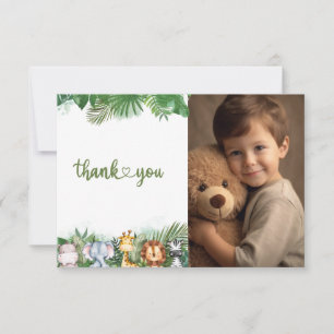 Carte De Remerciements Animaux de la Savane Garçon Sauvage Première Photo