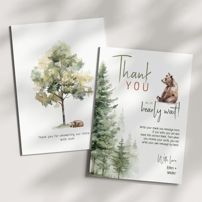 Carte De Remerciements Animaux des bois Nous pouvons étancher le Baby sho (Créateur téléchargé)
