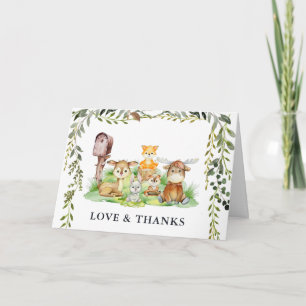 Carte De Remerciements Animaux des Bois Remerciements pour Baby Shower