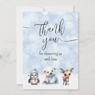 Carte De Remerciements Animaux d'hiver Froid hors Baby shower