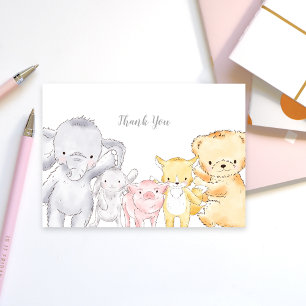 Carte De Remerciements Animaux en peluche Baby shower Sprinkle