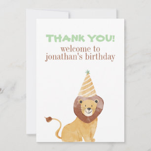 Carte De Remerciements Animaux sauvages mignons Anniversaire