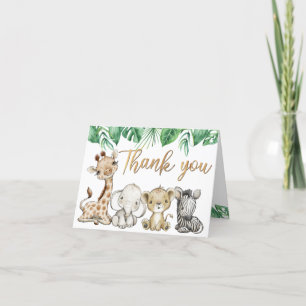 Carte De Remerciements Animaux sauvages Safari Anniversaire 