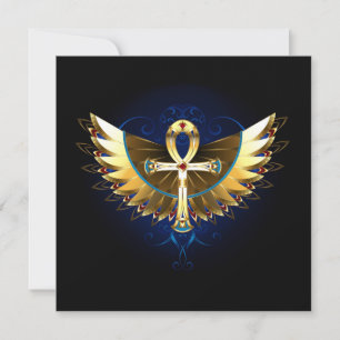 Carte De Remerciements Ankh or avec ailes
