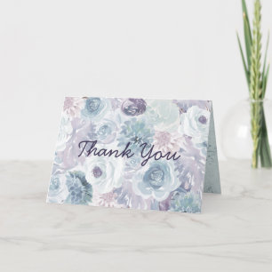 Carte De Remerciements Annabelle Vintage bleu Floral photo de mariage per