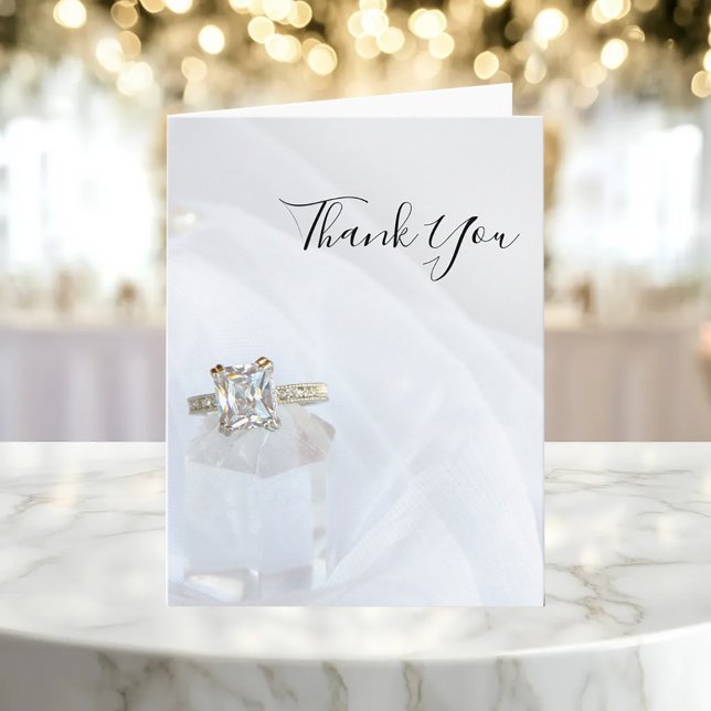 Carte De Remerciements Anneau de diamant et Mariage de cristal de Pilier (Créateur téléchargé)