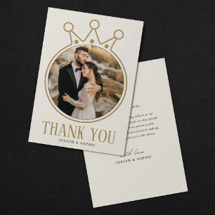 Carte De Remerciements Anneau de Mariage royal avec photo