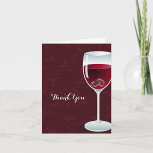Carte De Remerciements Anneaux dans un Verre à Vin Remerciements pour Mar