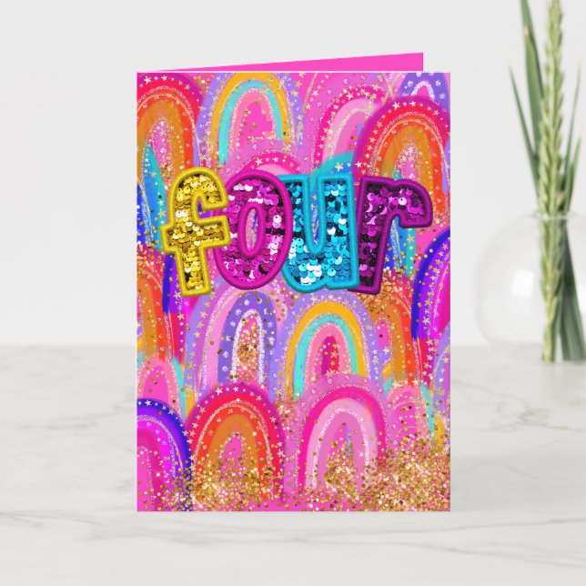 Carte De Remerciements Anniversaire 4 ans (Devant)