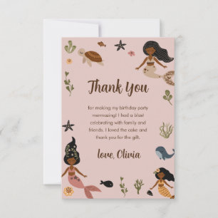 Carte De Remerciements Anniversaire afro-américain rose moderne