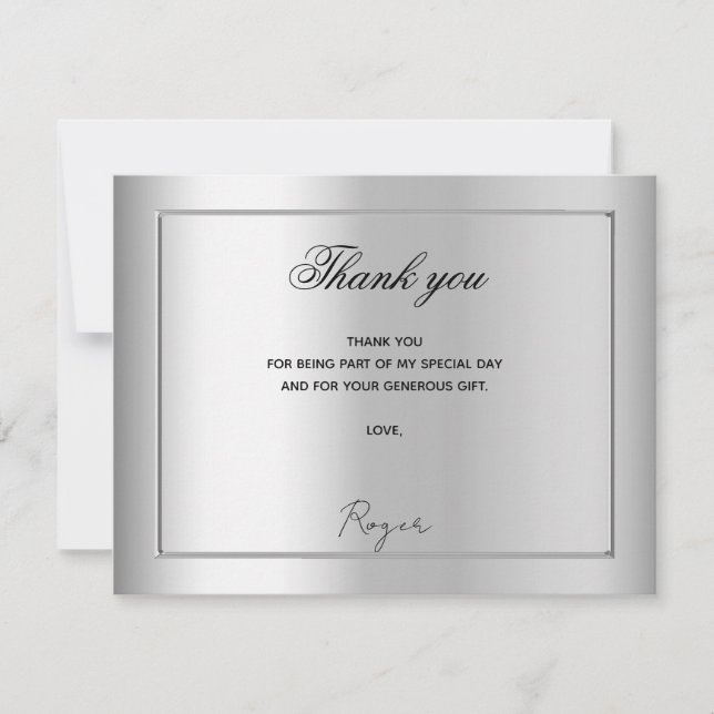 Carte De Remerciements Anniversaire argent photo homme gars (Devant)