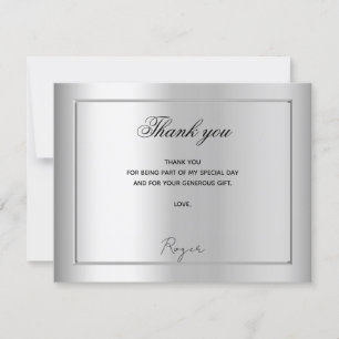 Carte De Remerciements Anniversaire argent photo homme gars