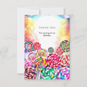 Carte De Remerciements Anniversaire Candyland Magique Étincelant