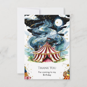 Carte De Remerciements Anniversaire Cirque Personnalisé Vibrant