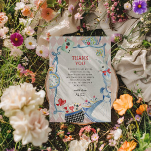 Carte De Remerciements Anniversaire d'Alice au Pays des Merveilles