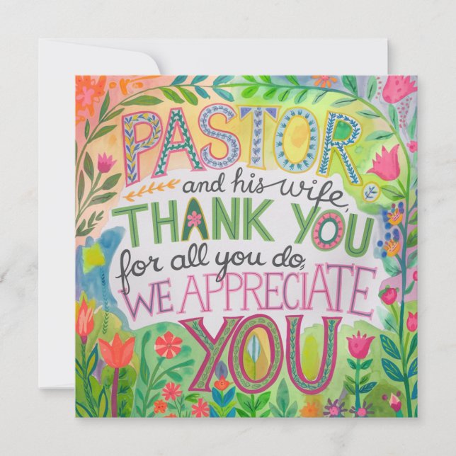 Carte De Remerciements ✝️ Anniversaire d'appréciation de la femme du past (Devant)