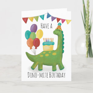Carte De Remerciements Anniversaire de Cute Dinosaur