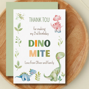 Carte De Remerciements anniversaire de Dino-mite