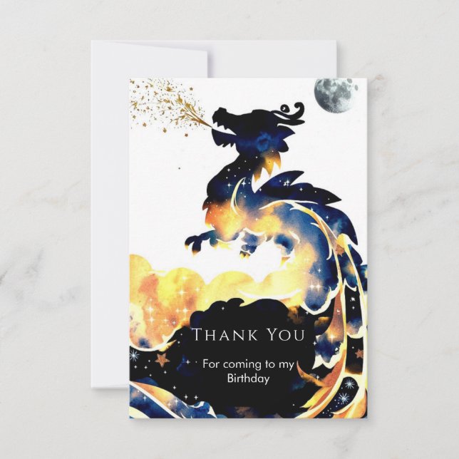Carte De Remerciements Anniversaire de dragon amusant mythique (Devant)