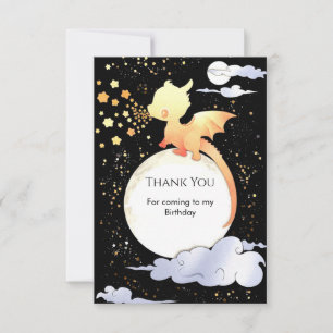 Carte De Remerciements Anniversaire de dragon magique personnalisé