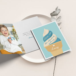 Carte De Remerciements Anniversaire de enfant de crème glacée Blueberry