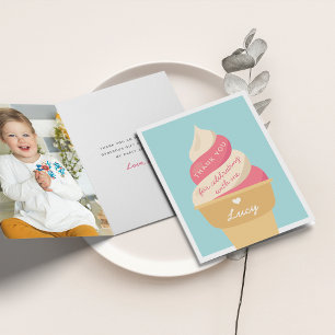 Carte De Remerciements Anniversaire de enfant de crème glacée fraise