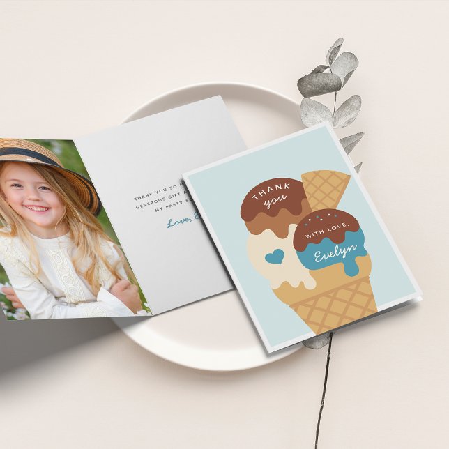 Carte De Remerciements Anniversaire de enfant de crème glacée Sundae (Créateur téléchargé)