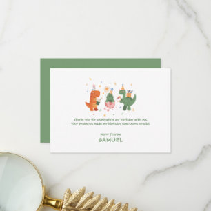 Carte De Remerciements Anniversaire de enfant de dinosaures enfantins col