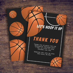 Carte De Remerciements Anniversaire de enfant du Basketball Ball