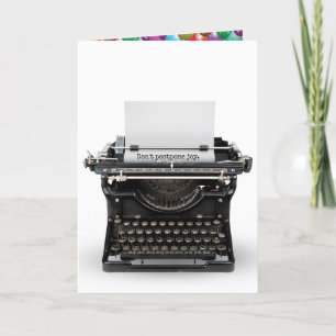 Carte De Remerciements Anniversaire de la machine à écrire vintage