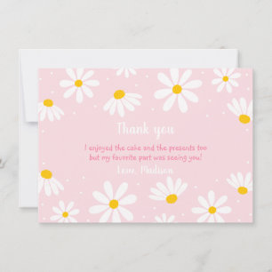 Carte De Remerciements Anniversaire de la marguerite rose