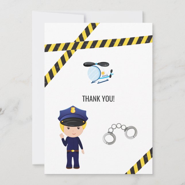 Carte De Remerciements Anniversaire de la Police (Devant)