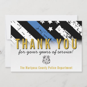 Carte De Remerciements Anniversaire de la retraite de la police Ligne ble