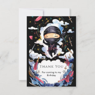 Carte De Remerciements Anniversaire de Ninja Personnalisé Magique