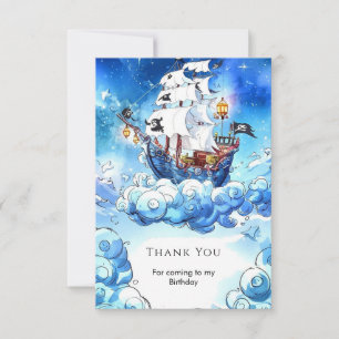 Carte De Remerciements Anniversaire de pirate pour les enfants amusants
