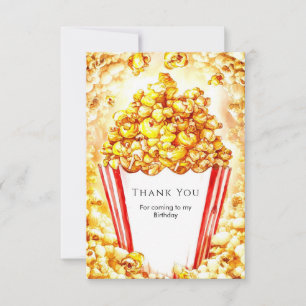 Carte De Remerciements Anniversaire de Popcorn pour enfants magiques