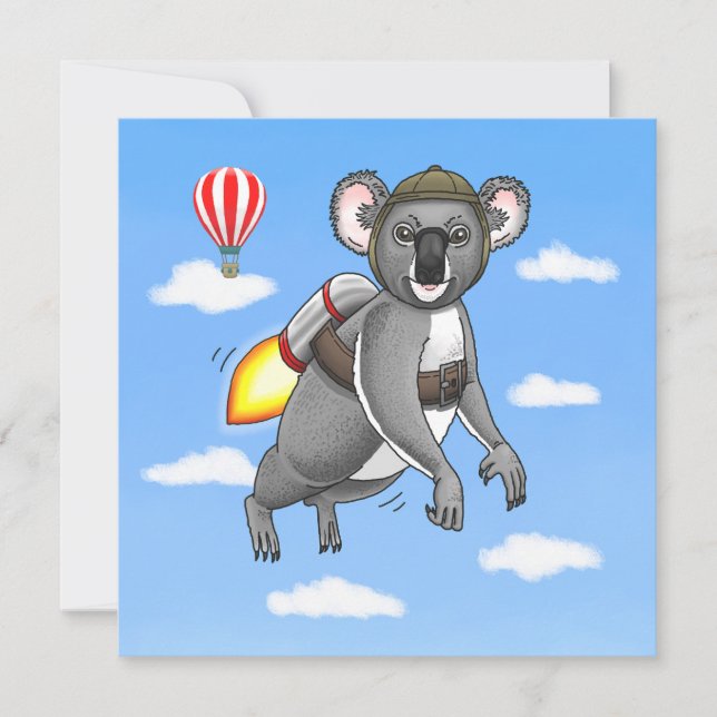 Carte De Remerciements Anniversaire de Rocket Koala (Devant)