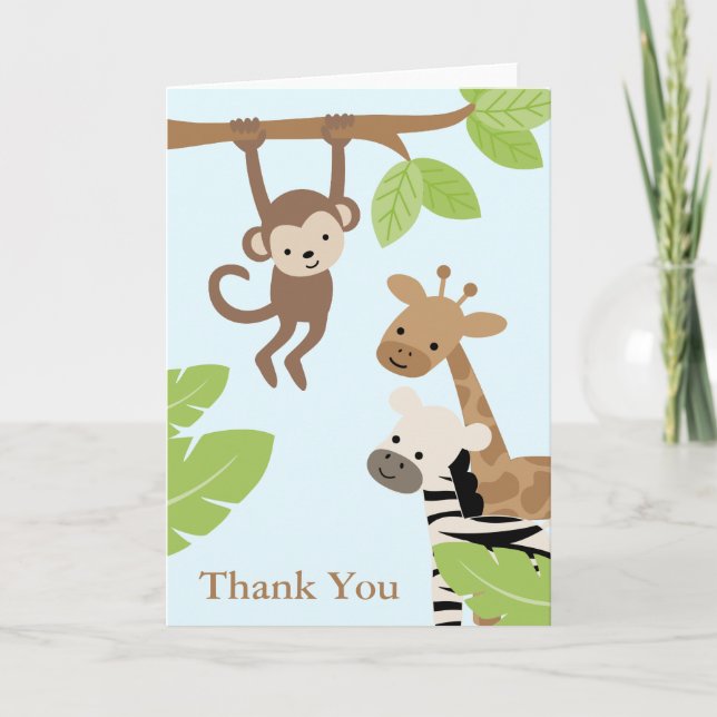 Carte De Remerciements Anniversaire de Safari Friends (Devant)