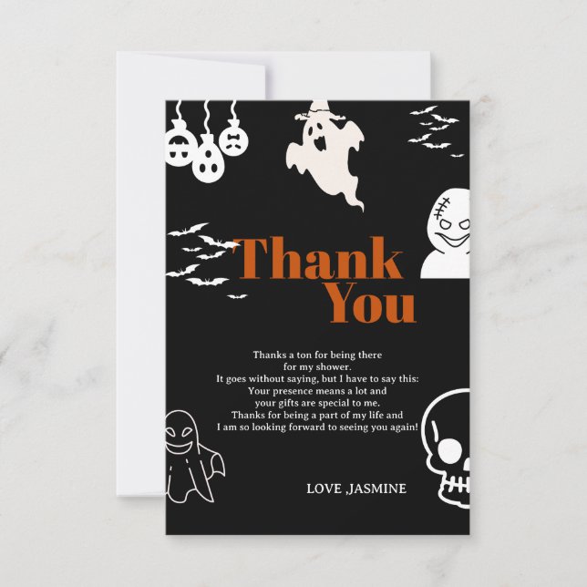 Carte De Remerciements Anniversaire de Spooky One (Devant)